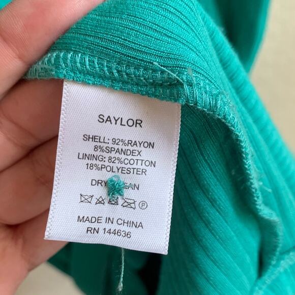 Saylor Teal Malavika Puff Sleeve Dress Size Small - Picture 11 of 14
